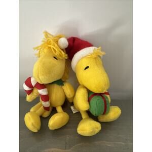 Hallmark Peanuts Woodstock Christmas Plush Candy Cane And Present 🎁 7 In EUC